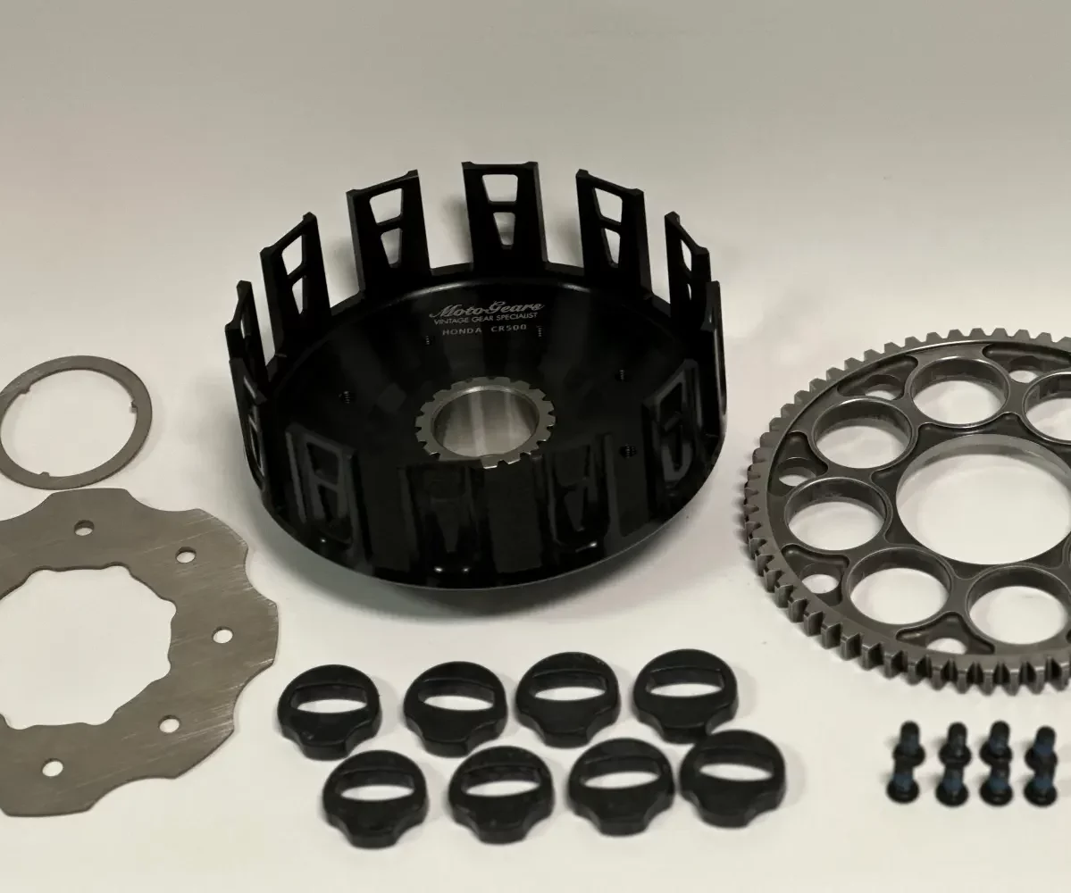 CR500 clutch basket and primary gear set